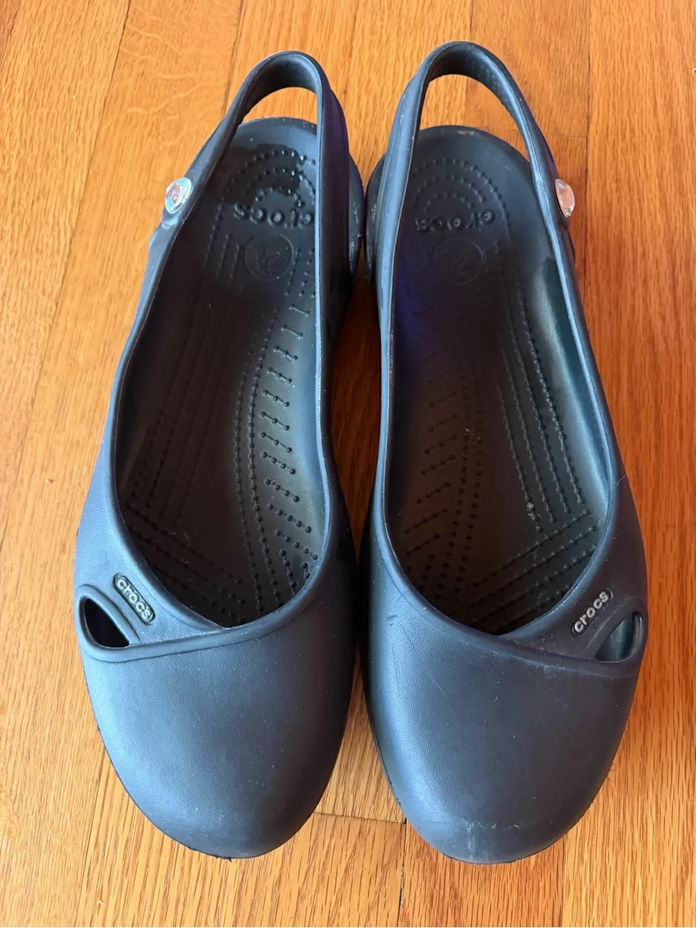 CROCS Women's Black Slip-On Ballet Flats